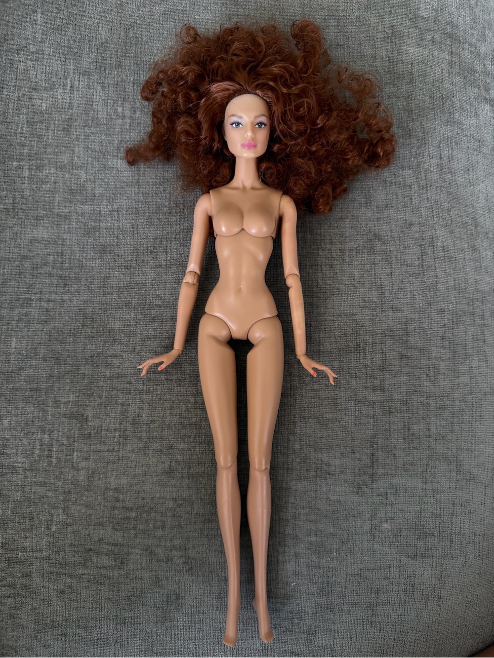 Super model Doll with Curly Red-Brown Hair
